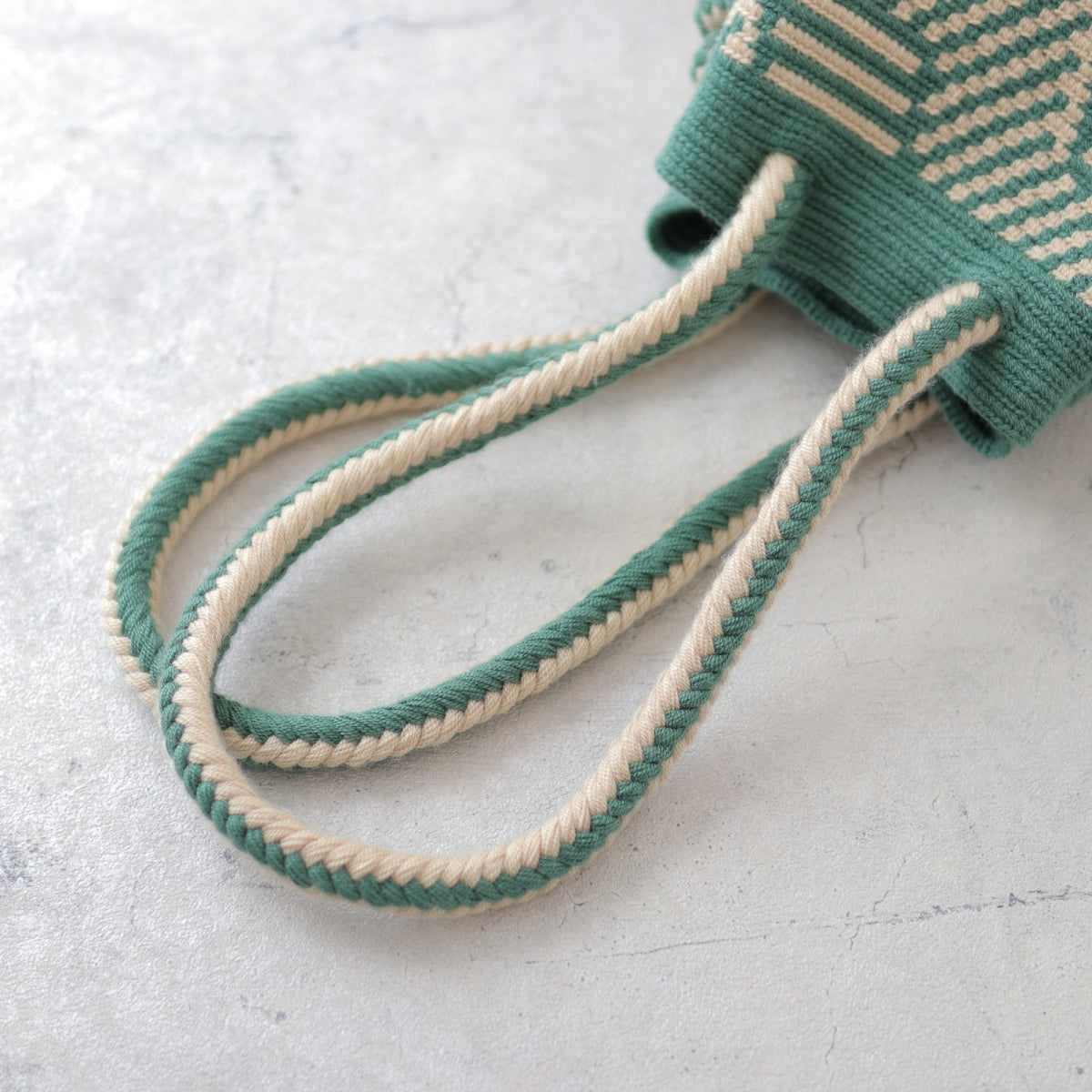2WAY ワユーバッグ CUBIC グリーン ショルダーバッグ 巾着バッグ 手編みバッグ クロッシェバッグ – Malapau0026Co.